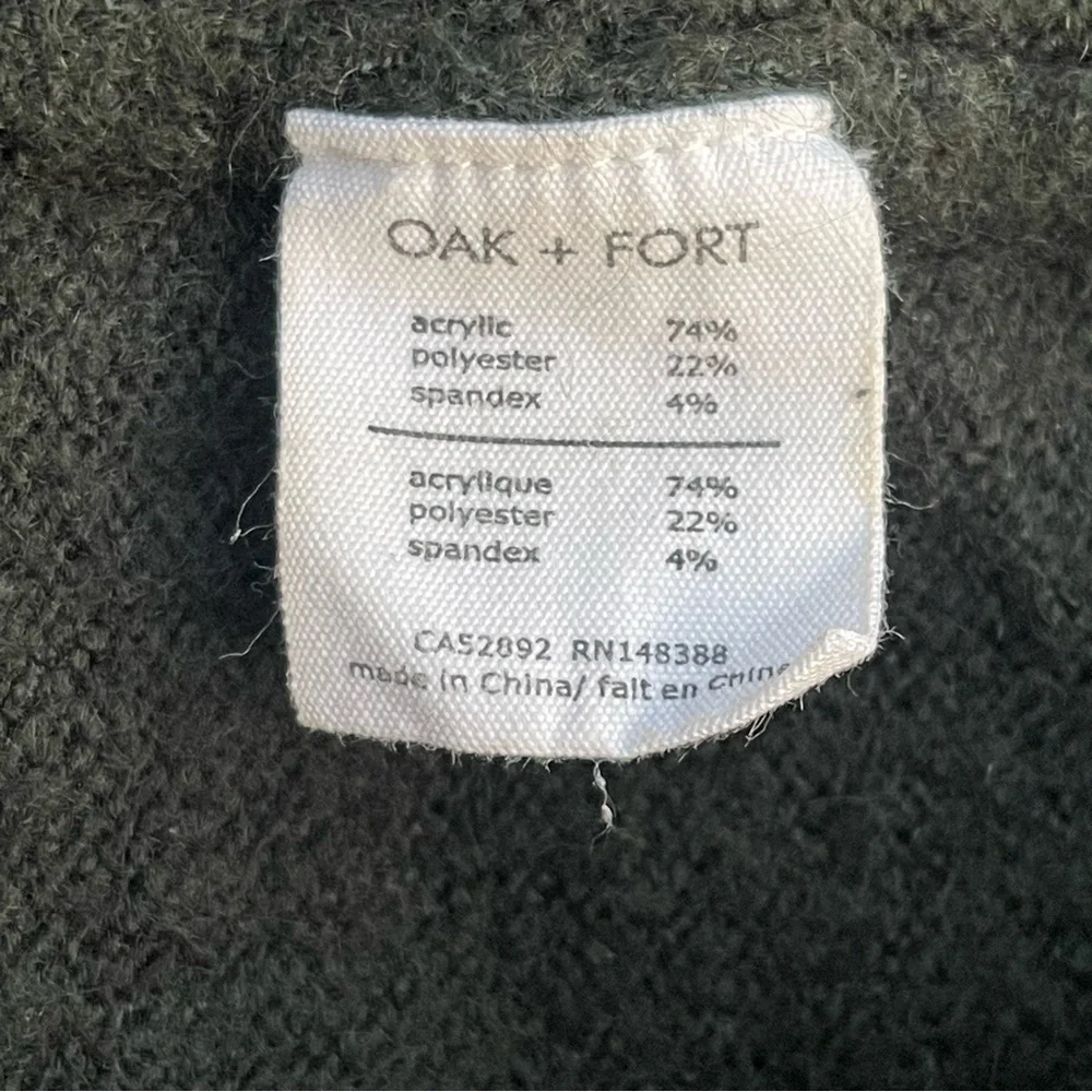 Oak + Fort Forest Green Mid-Length Button Up Cardigan Sweater (S) - Picture 13 of 14